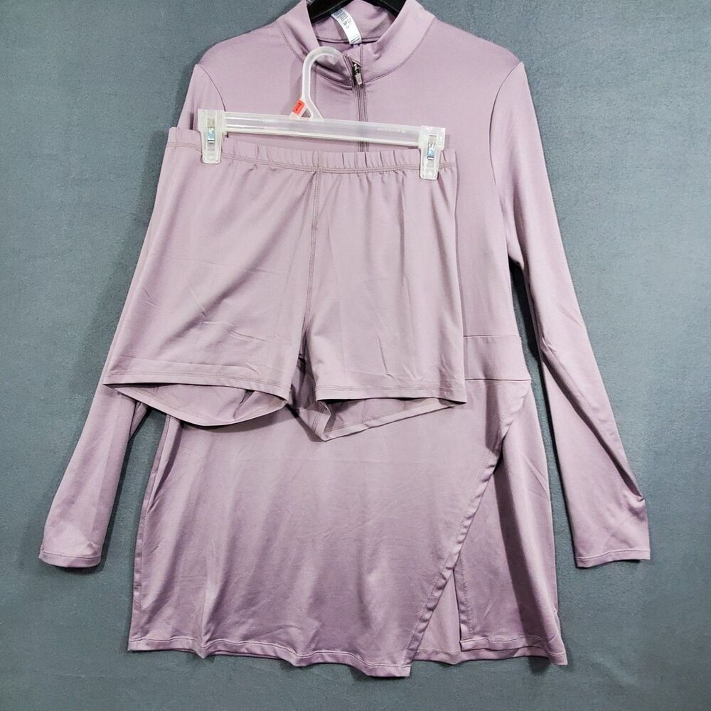 Kyodan Golf Womens 2 Pc Shirt And Shorts Size L Purple UPF 50